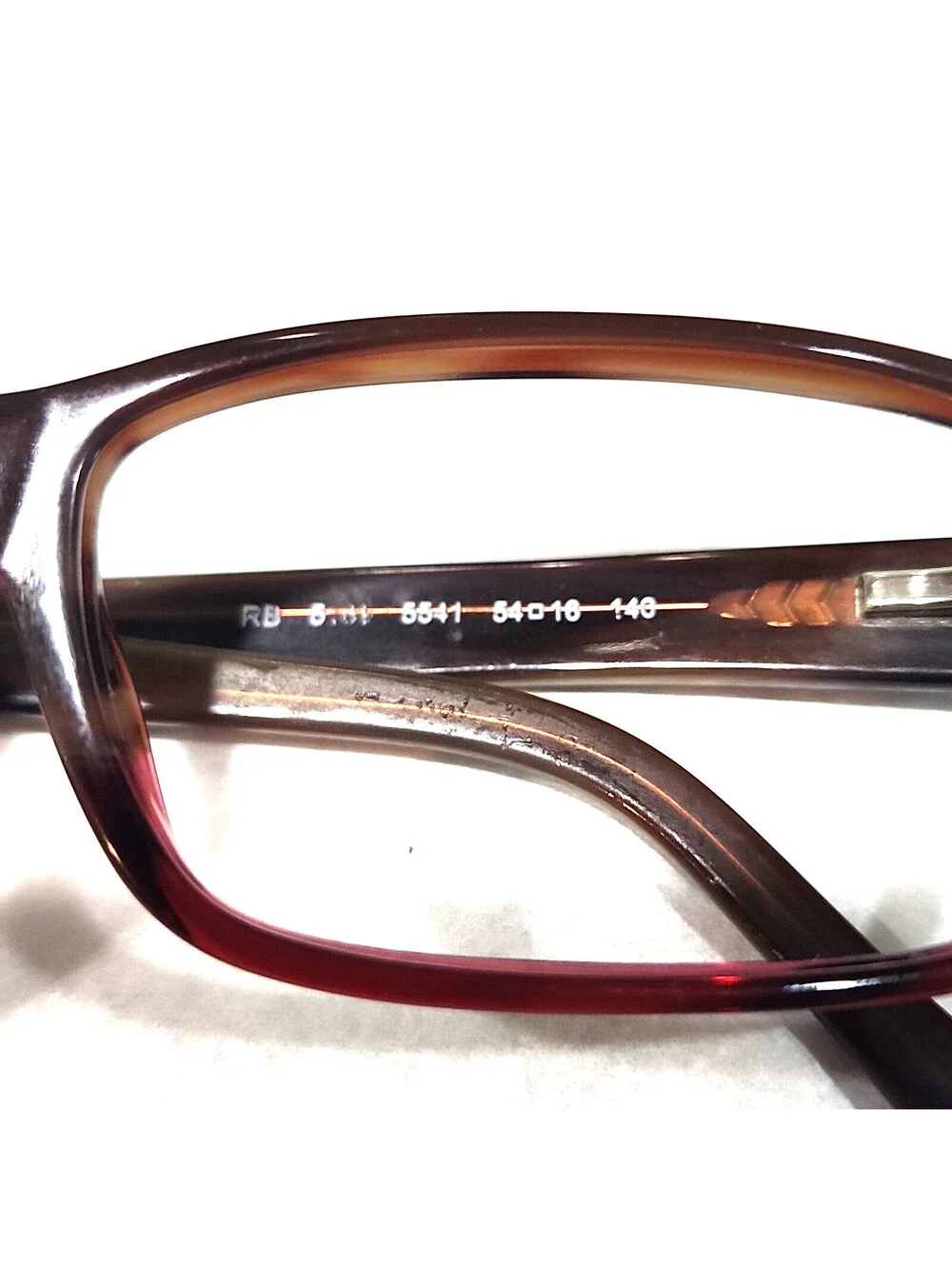 Ray Ban RB5169 5541 Brown Red Fade Rectangle Eyeglasses 54-16 140